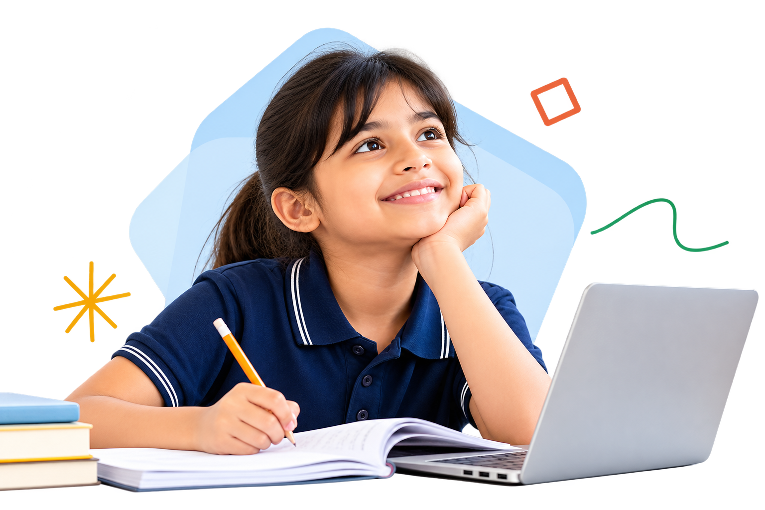 Mindwhiz student learning with a laptop and notebook